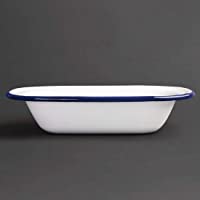 6 x Olympia esmalte plato para tartas rectangular 50 x 180 x 135 mm fuente para horno de cocina